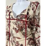 GREAT JONES Boho Floral Print Tiered Mini Dress Tassels Velvet Trim SIZE L Red Size L Photo 5