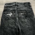 American Eagle Crossover Waist High Rise Mom Jeans | Distressed Black | 4 Short Photo 5