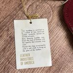 Deadstock Vintage 70s Maroon Leather & Suede Buckle Front Shoulder Purse Pink Photo 3