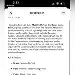 Maniere De Voir  Corduroy Cargo Pants Tan Photo 2