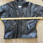VTG 80s‎ Switzer's Genuine Leather Blazer Jacket Women's M Black Oversized Size M Photo 4