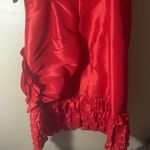 Adrianna Papell Red Satin Ruffle Dress ruched NWT $190 Size 8 Photo 5