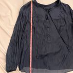 J.Crew  Dark Blue Feminine Pleated Blouse Photo 3
