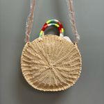 J.Crew  Circle Straw Tote Bag Crossbody in Pom Pom Photo 6