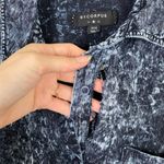 Urban Outfitters By Corpus Navy Blue Acid Wash Distressed Button Up Shirt Photo 2