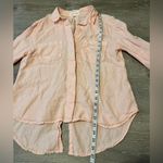 Cloth & Stone  Anthropologie 100% Linen Button Down Pink Shirt Sz M Beachy Boho Photo 1