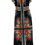 Lulus Trip to Tobago Maxi Dress Small Black Floral Off-the-Shoulder Vacation Photo 4