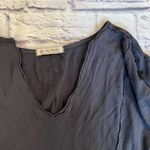 Free People charcoal Grey gray Waffle Knit Long Sleeve Thermal M Photo 1