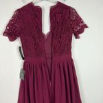 Lulus NWT Angel in Disguise Burgundy Lace Skater Dress Size Small S NEW T2140 Photo 10