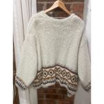 a.n.a  Fuzzy Boho South Western Open Cardigan M Cream Photo 3