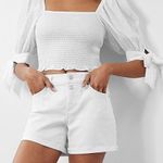 EXPRESS Bow Sleeve Crop Top Photo 0