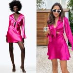 ZARA  satin effect nwt new mi I dress cutout tie front Photo 1