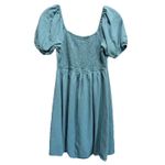 Jopna Blue Midi Short Puff Sleeves Dress Size M‎ Smocked Back Tie Front Lined Size M Photo 5
