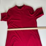 Susan Graver Everyday Mock Neck Short Liquid Knit Dress Large Red Stretch Comfy Photo 8