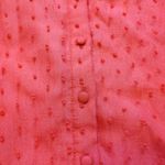 Forever 21  Size Small Bright Pink Sheer Puffy Sleeve Textured Polka Dot Collar Photo 6