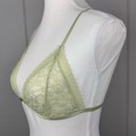 Intimately Free People Mint Green Floral Dainty Lace Triangle Bralette Sheer Size XS Photo 1
