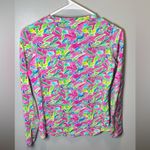 IBKUL Women's Rachel Hot Pink Multi Long Sleeve Crew Neck Shirt Size‎ XS Photo 2