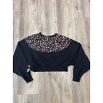 Nike Heritage Crew Fleece Floral Black/White Size Small Photo 2