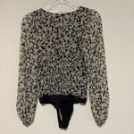 Abercrombie & Fitch Thong Body Suit V Neck Floral Lined black white Size XS Photo 1