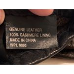 Black Genuine Leather Gloves Women’s Sz 7 100% Cashmere Lined Medium Driving Photo 3