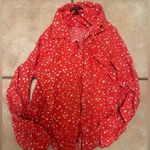 Velvet Heart Womens  red white pink long sleeve button down shirt Photo 0