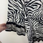 Calessa Embroidered Zebra Print Tunic Top Size 3X Artsy Boho Bold Vacation Flowy Black Photo 1