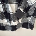 American Eagle Black + White Cotton Cozy Cabin Hooded Oversized Flannel Size XS Photo 3