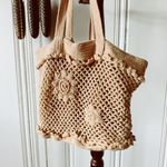Handmade Crochet Knit Boho Handbag Purse Tan Photo 1