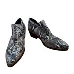 Intentionally Blank Black White Snakeskin Ankle Booties 10 Photo 1