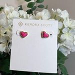 Kendra Scott • ARI HEART STUD EARRINGS • GOLD NEON PINK • BRAND NEW Photo 0