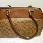 Coach Canvas Crossbody Bag With Signature Logo Brown Gold With Strap Photo 1