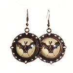 Handmade Gothic Victorian “Nocturne Relic” Skeletal Bat Filigree Earrings Photo 0