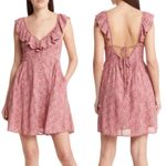 Madewell Floral Ruffle Neck Open Back Mini Dress in Vintage Quartz Size 0 NWT Photo 1