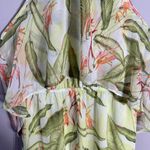 BCBGeneration  Floral Ruffle Halter Maxi Dress Women's XS Tropical Resort Beach Photo 7