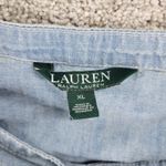 Ralph Lauren Lauren Chambray Off Shoulder Top Womens XL Blue Denim Bell Sleeve Photo 1