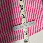 Vineyard Vines Women’s Pink and White Striped Button Down Preppy Oxford Shirt Photo 5