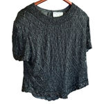 Papell Boutique  Evening Silk Beaded Top Blouse Women's XL‎ Extra Large Photo 0