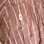 Abercrombie & Fitch Pink White Striped Button Down Shirt Photo 3