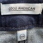 Good American  70’s Icon dark wash Denim Belted Mini Skirt, size 6/28 biker Photo 5