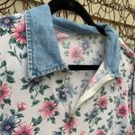 Vintage 90s floral denim collared T Photo 2