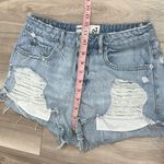 Garage  high waisted festival distressed denim shorts size 7 Photo 5