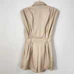 Grey Lab Cream Leather Romper NWT Size Small Cream Faux Leather Short Romper Photo 3