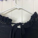 Rsvp EUC by Talbots women's black beaded jeweled ruffle cropped sleeve sweater Photo 6