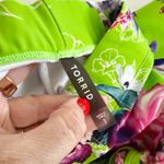 Torrid [] Neon Green Floral Rose Print Lattice Lace Up Side Swim Shorts Size 1X Photo 6