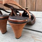 Hush Puppies VTG 70s  Brown Velvet Sling Back Heels 8 1/2M Photo 6