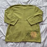 Vintage Y2K Retro Womens Medium 3/4 Sleeve Tropical Pineapple Floral Cardigan Green Photo 7