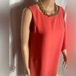 Adrianna Papell Coral One-Shoulder Draped Shift Dress Size 4 Photo 2