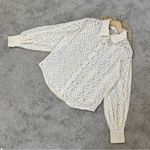 Anthropologie  La Maise Studio Lace Crochet Button Down Shirt Top in Beige S Photo 1