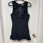 Elizabeth and James  Shnezie Black Wrap Ruffled Romper Womens Size 6 Small Pockets Photo 1