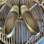 Cole Haan  Gold Metallic Peep Toe Wedges With Cork Wedge Heel Photo 4